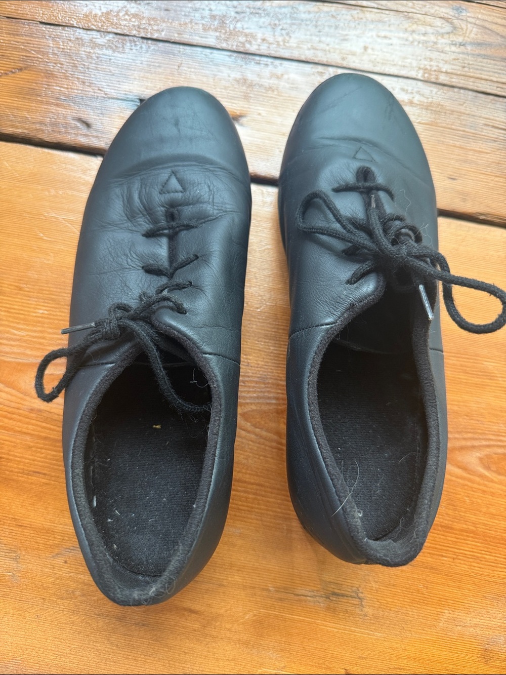 Black Leather Lace-Up Tap Shoes. Really good condition!